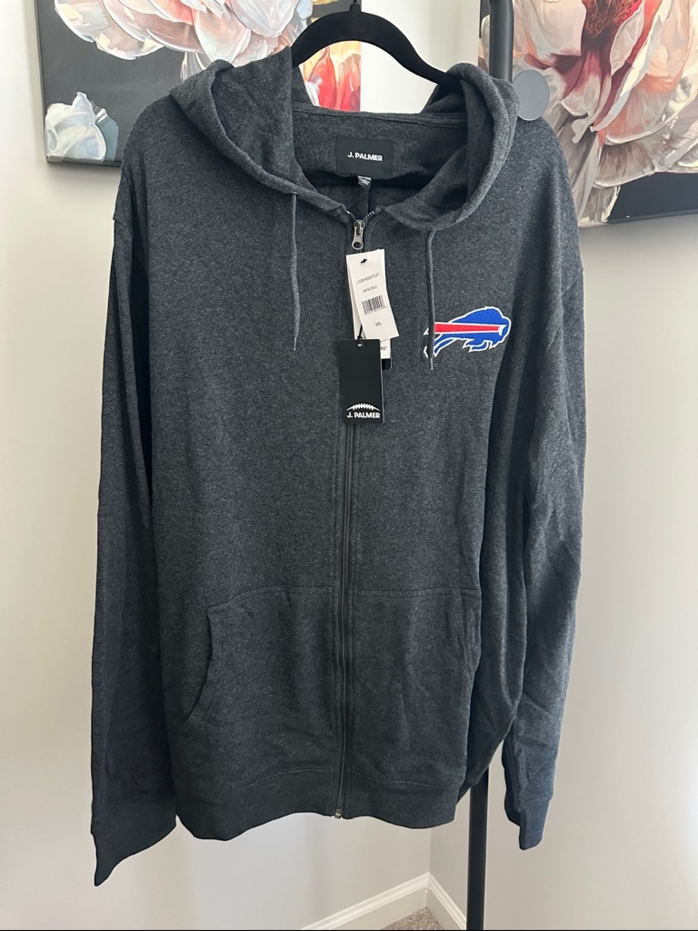 Buffalo Bills J. Palmer Gray Zip Up Hoodie